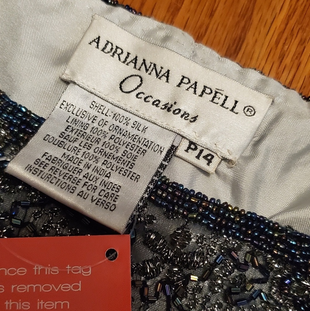 NWT! Adrianna Papell Gorgeous Embellished Sleeveless Blouse Size 14 Petite - Picture 8 of 9